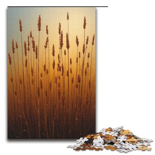 1000-teiliges Puzzle für Erwachsene Schilf im Herbst Puzzle für Erwachsene Holzpuzzle anspruchsvolles Spiel 1000 Teile (38 x 26 cm) von ouynngjing
