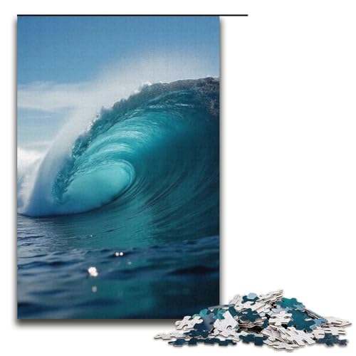 1000-teiliges Puzzle für Erwachsene Sea Surge-Puzzles für Erwachsene Holzpuzzle anspruchsvolles Spiel 1000 Teile (38 x 26 cm) von ouynngjing