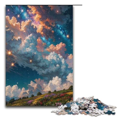 1000 teiliges Puzzle für Erwachsene Sommerwolken Puzzle für Erwachsene Holzpuzzle anspruchsvolles Spiel 1000 Teile (38 x 26 cm) von ouynngjing