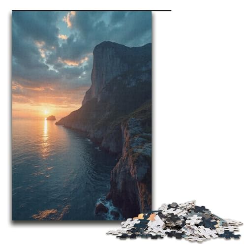 1000-teiliges Puzzle für Erwachsene Sonnenuntergangs-Puzzle für Erwachsene Holzpuzzle anspruchsvolles Spiel 1000 Teile (38 x 26 cm) von ouynngjing