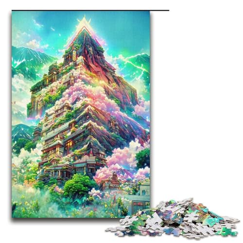 1000 teiliges Puzzle für Erwachsene Stadt im Berg Puzzlespiel perfekte Dekoration für Teenager ab 14 Jahren 1000 Teile (38 x 26 cm) von ouynngjing