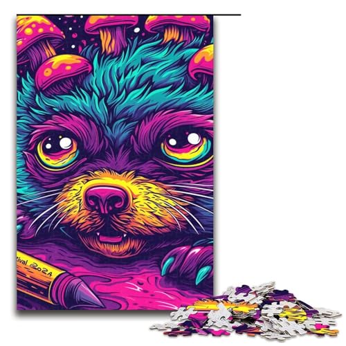 1000-teiliges Puzzle für Erwachsene Waschbär-Puzzle, praktisches Spiel, 1000 Teile von ouynngjing