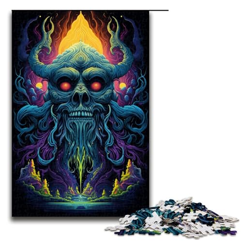 1000-teiliges Puzzle für Erwachsene bizarres farbenfrohes Dämonen-Puzzle – anspruchsvolles Spiel EIN Kunstwerk geeignet für Jugendliche ab 14 Jahren 1000 Teile (75 x 50 cm) von ouynngjing
