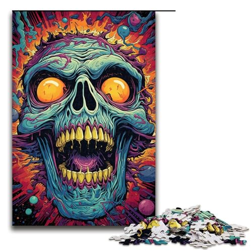 1000-teiliges Puzzle für Erwachsene farbenfrohes Fantasy-Skelett-Spiel ganze Familie 1000 Teile (75 x 50 cm) von ouynngjing