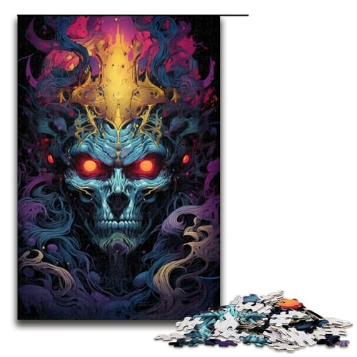 1000-teiliges Puzzle für Erwachsene farbenfrohes Höllendämonen-Holzpuzzle Lernspiel für Erwachsene Herausforderungsspielzeug 1000 Teile (75 x 50 cm) von ouynngjing