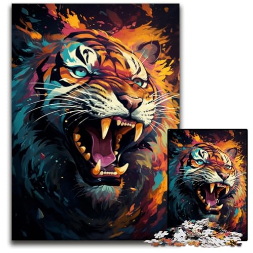 1000-teiliges Puzzle für Erwachsene geheimnisvolles Gemälde Tiger-Puzzle anspruchsvolles Denkspiel entspannendes Spielzeug für Teenager 1000 Teile (38x26cm) von ouynngjing