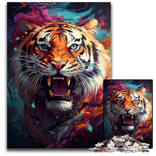 1000-teiliges Puzzle für Erwachsene geheimnisvolles Gemälde Tiger-Puzzle anspruchsvolles Denkspiel entspannendes Spielzeug für Teenager 1000 Teile (75x50cm) von ouynngjing