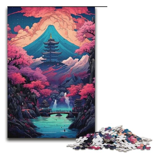 1000-teiliges Puzzle für Erwachsene im asiatischen Stil mit Bergen Spaß für die ganze Familie Familienspiel zum Stressabbau schwieriges Herausforderungspuzzle 1000 Teile (38 x 26 cm) von ouynngjing