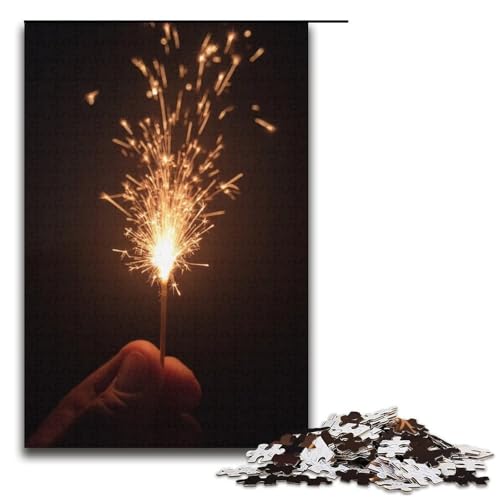 1000-teiliges Puzzle für Erwachsene kleines Feuerwerk-Puzzle für Erwachsene Holzpuzzle anspruchsvolles Spiel 1000 Teile (38 x 26 cm) von ouynngjing