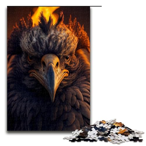 1000-teiliges Puzzle für Erwachsene mit dem feurigen Adler, Spaß für die ganze Familie, Familienspiel, Stressabbau, schwieriges Herausforderungspuzzle, 1000 Teile von ouynngjing