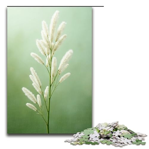 1000-teiliges Puzzle für Erwachsene weiße Schilfblumen Holzpuzzle Lernspiel für Erwachsene Herausforderungsspielzeug 1000 Teile (75 x 50 cm) von ouynngjing