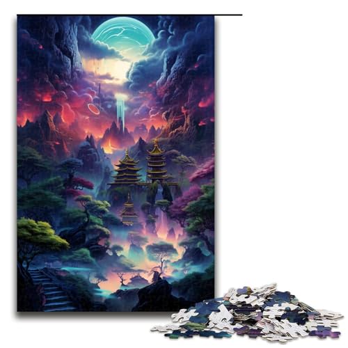 1000-teiliges Puzzle für Erwachsene wunderschöne Landschaftspuzzles für Erwachsene Holzpuzzle anspruchsvolles Spiel 1000 Teile (75 x 50 cm) von ouynngjing