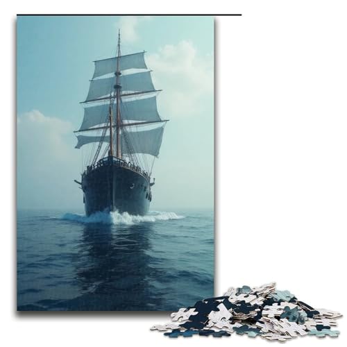 1000-teiliges Puzzle für Erwachsene. Die zurückkehrenden Schiffe durchschneiden die ruhigen Gewässer. Puzzlespiel. Perfekte Dekoration für Teenager ab 14 Jahren. 1000 Teile (75 x 50 cm). von ouynngjing