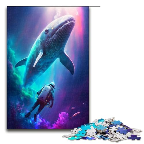 1000-teiliges Puzzle für Erwachsene. Prächtiges Wal-Puzzle – anspruchsvolles Spiel. EIN Kunstwerk. Geeignet für Jugendliche ab 14 Jahren. 1000 Teile von ouynngjing