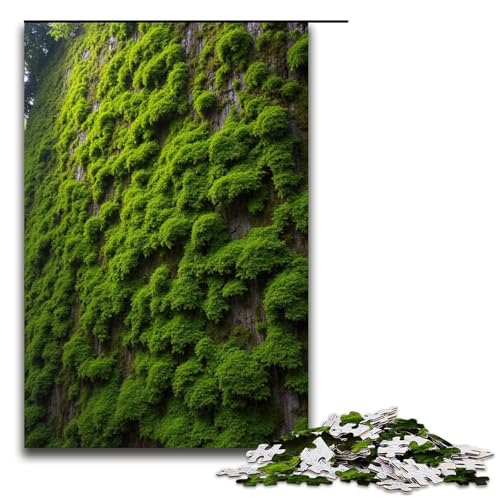 1000-teiliges Puzzle mit Mooswandflecken Puzzle für Erwachsene Holzpuzzle Familienspiel 1000 Teile (75 x 50 cm) von ouynngjing