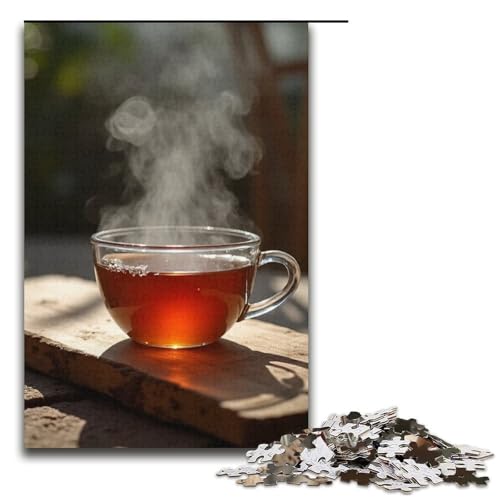 1000-teiliges Puzzle mit Tee-Aroma für Erwachsene und Kinder Holzpuzzle pädagogisches Spielzeug zum Stressabbau Puzzle 1000 Teile (38 x 26 cm) von ouynngjing