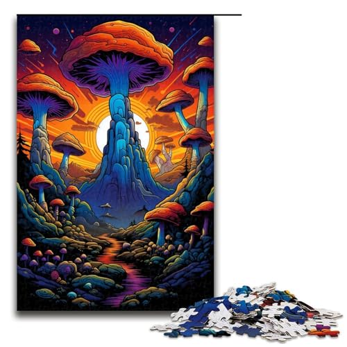 1000-teiliges Puzzle mit bunten Pilzen für Erwachsene unmögliches Puzzle zum Stressabbau für Teenager ab 14 Jahren 1000 Teile (75 x 50 cm) von ouynngjing