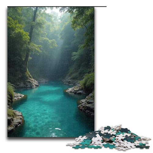 1000-teiliges Puzzle mit natürlichem Swimmingpool für Kinder Holzpuzzle Heimkunstdekor 1000 Teile (75 x 50 cm) von ouynngjing