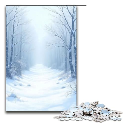 1000-teiliges Puzzle mit starkem Schnee für Kinder Holzpuzzle Heimkunstdekor 1000 Teile (75 x 50 cm) von ouynngjing