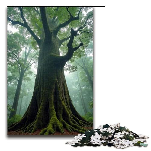 1000-teiliges Puzzle mit uralten Bäumen hoch aufragend für Erwachsene Holzpuzzle Familienspiele 1000 Teile (75 x 50 cm) von ouynngjing