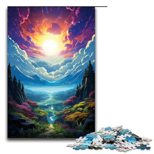 1000-teiliges Puzzle mit wunderschönen Fantasielandschaften für Erwachsene Holzpuzzle Familienspiele 1000 Teile (75 x 50 cm) von ouynngjing