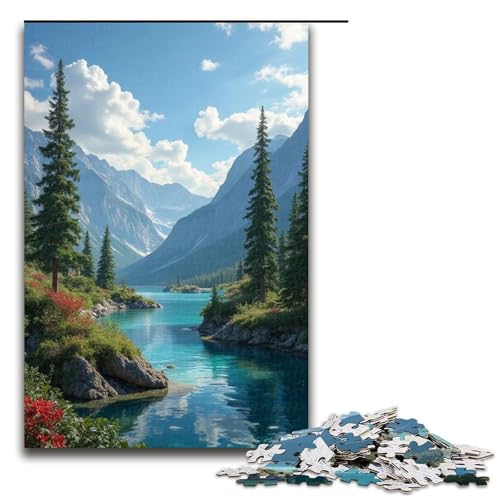 1000-teiliges Puzzle mit wunderschöner Landschaft für Erwachsene Holzpuzzle anspruchsvolles Spiel 1000 Teile (75 x 50 cm) von ouynngjing