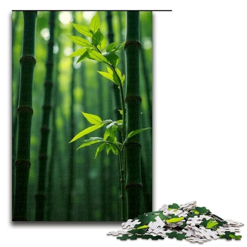 1000-teiliges Puzzle tiefer Bambuswald für Erwachsene und Kinder Holzpuzzle pädagogisches Spielzeug zum Stressabbau Puzzle 1000 Teile (75 x 50 cm) von ouynngjing