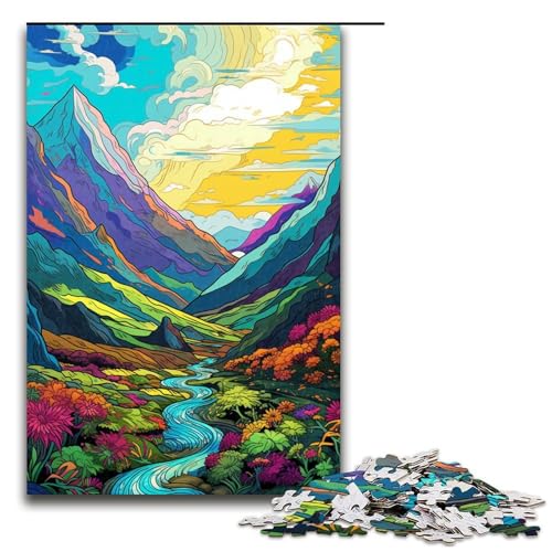 1000-teiliges Puzzle wunderschöne Fantasielandschaft Holzpuzzle für Erwachsene und Kinder pädagogisches Spielzeug zum Stressabbau Puzzle 1000 Teile (75 x 50 cm) von ouynngjing