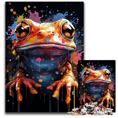 1000-teiliges Puzzle zum Malen und Malen von Frosch-Puzzles für Erwachsene ideal für Teenager und Sammler Reisegeschenk Familienaktivität 1000 Teile (75x50cm) von ouynngjing