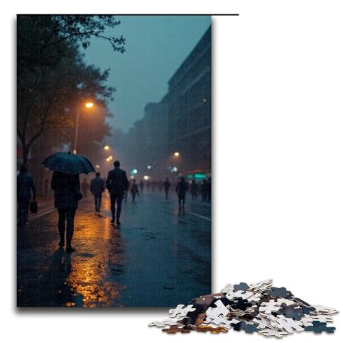 1000-teiliges Regen-Puzzle für Kinder Holzpuzzle Heimkunst-Dekor 1000 Teile (75 x 50 cm) von ouynngjing