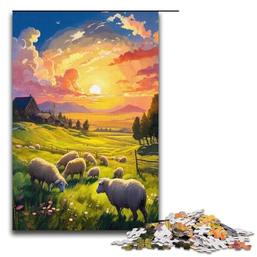 1000 teiliges Sonnenschein und Grasland Puzzle für Kinder Holzpuzzle Heimkunstdekor 1000 Teile (38 x 26 cm) von ouynngjing