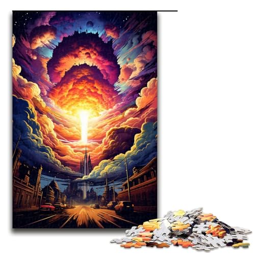 1000-teiliges Stadtansicht-Puzzle für Erwachsene Holzpuzzle Familienspiele 1000 Teile (75 x 50 cm) von ouynngjing