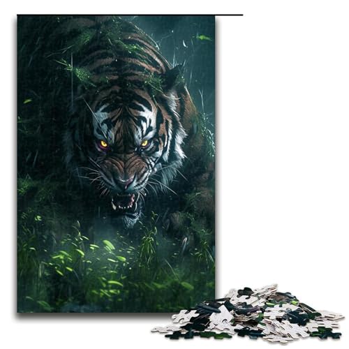 1000 teiliges Waldtiger Puzzle für Erwachsene Holzpuzzle Familienspiele 1000 Teile (75 x 50 cm) von ouynngjing