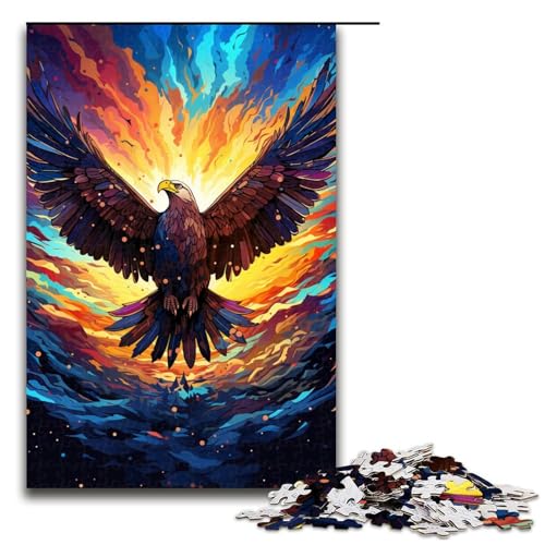 1000-teiliges buntes Fantasy-Adler-Puzzle für Erwachsene Holzpuzzle Familienspiele 1000 Teile (75 x 50 cm) von ouynngjing