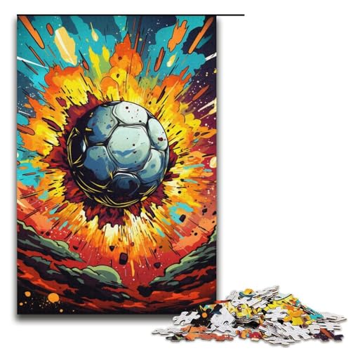 1000-teiliges farbenfrohes Fußball-Puzzlespiel zum Zeichnen geeignet für Paare und Teenager ab 14 Jahren 1000 Teile (38 x 26 cm) von ouynngjing