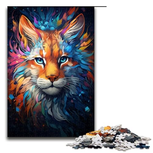 1000-teiliges farbenfrohes psychedelisches Puzzle „Bobcat lustiges Puzzle für die Familie tolles Geschenk für Anime-Fans 1000-teiliges Geschenk für Erwachsene 1000-teiliges farbenfrohes psychedelisches Puzzle „Bobcat lustiges Puzzle für die Familie tolles Geschenk für Anime-Fans 1000-teiliges Geschenk für Erwachsene von ouynngjing