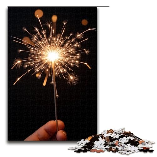 1000-teiliges kleines Feuerwerk-Puzzle für Kinder Holzpuzzle Heimkunst-Dekor 1000 Teile (75 x 50 cm) von ouynngjing