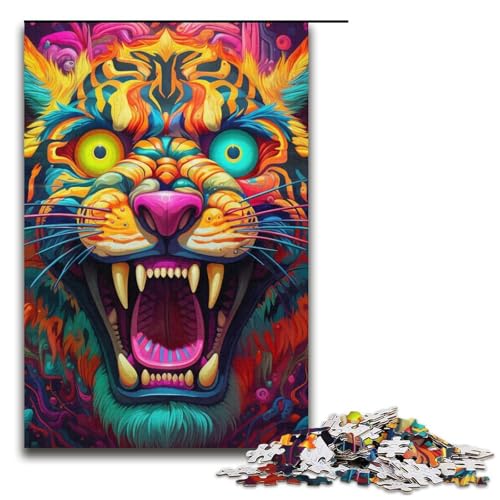 1000-teiliges psychedelisches Tier-Tiger-Puzzle für Kinder, Holzpuzzle, Heimkunst-Dekor, 300 Teile 1000-teiliges psychedelisches Tier-Tiger-Puzzle für Kinder, Holzpuzzle, Heimkunst-Dekor, 300 Teile von ouynngjing