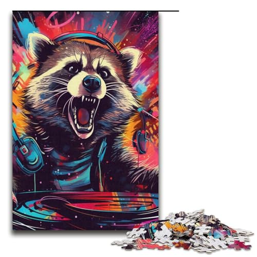 1000-teiliges psychedelisches Tier-Waschbär-Puzzle, Geschenke, Puzzle für Erwachsene, Weihnachtswunschliste mit Weihnachtsmann für Teenager ab 14 Jahren, 300 Teile 1000-teiliges psychedelisches Tier-Waschbär-Puzzle, Geschenke, Puzzle für Erwachsene, Weihnachtswunschliste mit Weihnachtsmann für Teenager ab 14 Jahren, 300 Teile von ouynngjing