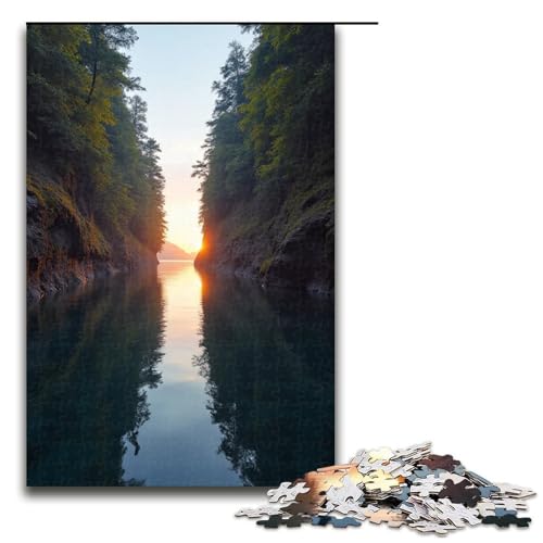 1000-teiliges symmetrisches Rillenpuzzle für Erwachsene Holzpuzzle Familienspiele 1000 Teile (75 x 50 cm) von ouynngjing