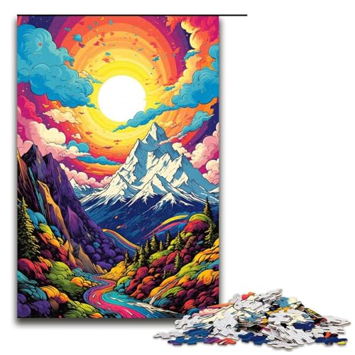 1000teiliges AlpenPuzzle farbenfrohes Holzpuzzle für Kinder HeimkunstDekor 1000 Teile (75 x 50 cm) von ouynngjing