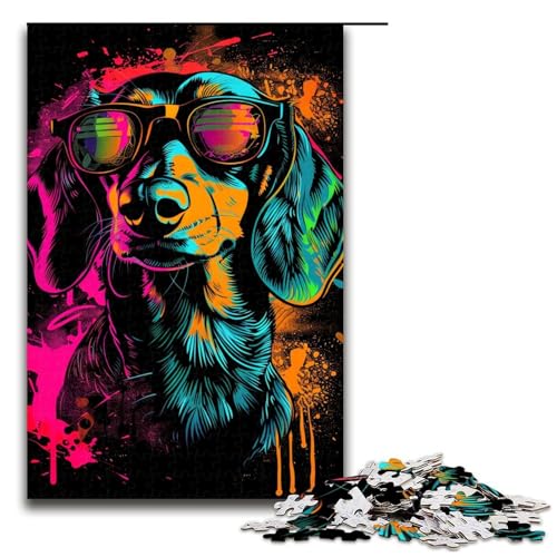 1000teiliges DackelHundeKunstPuzzle für Kinder Holzpuzzle HeimkunstDekor 1000 PCS (75 x 50 cm) von ouynngjing