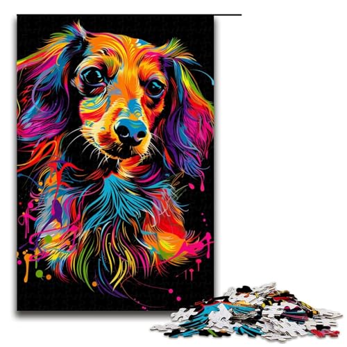 1000teiliges DackelKunstpuzzle für Erwachsene Holzpuzzle Familienspiele 1000 Teile (75 x 50 cm) von ouynngjing