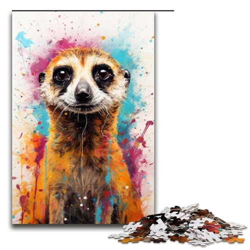 1000teiliges ErdmännchenPuzzle buntes Holzpuzzle für Erwachsene Familienspiele 1000 Teile (75 x 50 cm) von ouynngjing