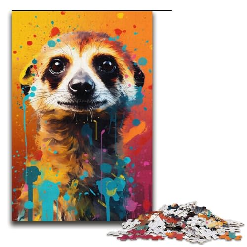 1000teiliges ErdmännchenPuzzle buntes Holzpuzzle für Kinder HeimkunstDekoration 1000 Teile (38 x 26 cm) von ouynngjing