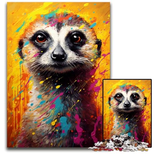 1000teiliges ErdmännchenPuzzle farbenfrohes Unmögliches Puzzle für Erwachsene Heimdekoration und Urlaubsspaß 1000 Teile (75 x 50 cm) von ouynngjing