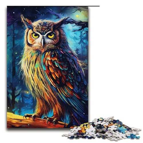 1000teiliges FantasyArtEulenPuzzle Geschenke Puzzle für Erwachsene Weihnachtswunschliste mit Weihnachtsmann für Teenager ab 14 Jahren 1000 Teile (38 x 26 cm) von ouynngjing