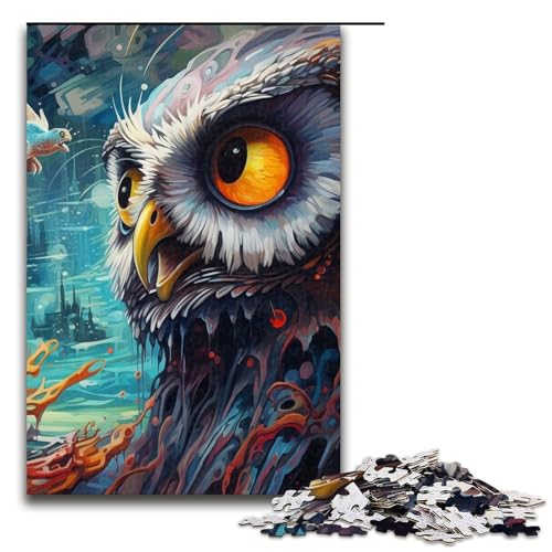 1000teiliges FantasyArtEulenPuzzle für Erwachsene Holzpuzzle Familienspiele 1000 Teile (75 x 50 cm) von ouynngjing
