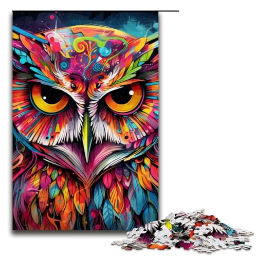 1000teiliges FantasyArtEulenPuzzle für Erwachsene Holzpuzzle Familienspiele 1000 Teile (75 x 50 cm) von ouynngjing