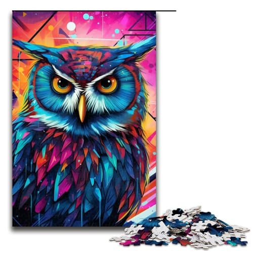 1000teiliges FantasyArtEulenPuzzle für Erwachsene unmögliches Puzzle zum Stressabbau für Teenager ab 14 Jahren 1000 PCS (75 x 50 cm) von ouynngjing